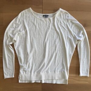 Vince Cream Lightweight Knit Long Sleeve Top